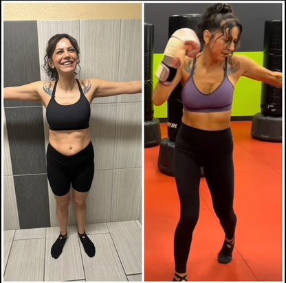 Henderson member before and after transformation at Thrive Kickboxing