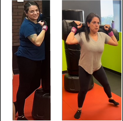 Henderson member before and after transformation at Thrive Kickboxing